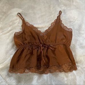 American Eagle Satin Lace Top